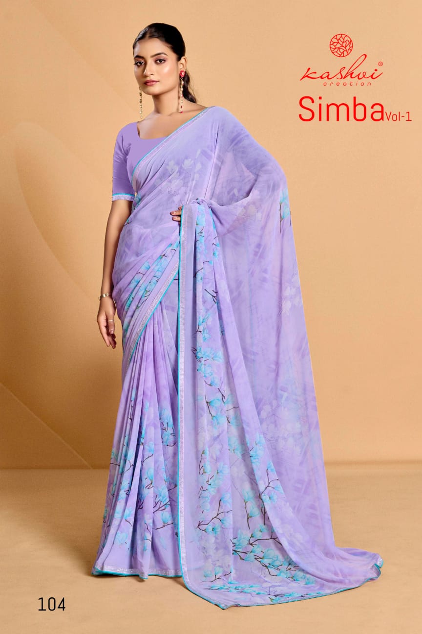SIMBA VOL 01 By Kashvi Printed Georgette Sarees Wholesale Market In Surat